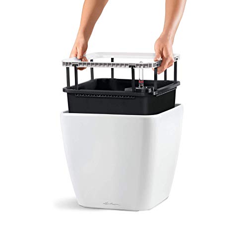 Lechuza Quadro LS 43 Self-Watering White Floor Planter
