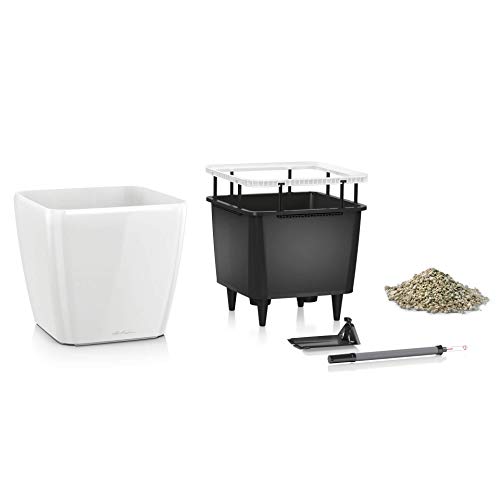 Lechuza Quadro LS 43 Self-Watering White Floor Planter