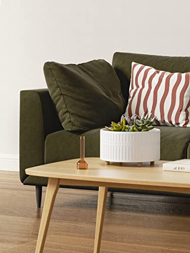 LE TAUCI Succulent 6.5+8 Inch Pot Set, Matte White