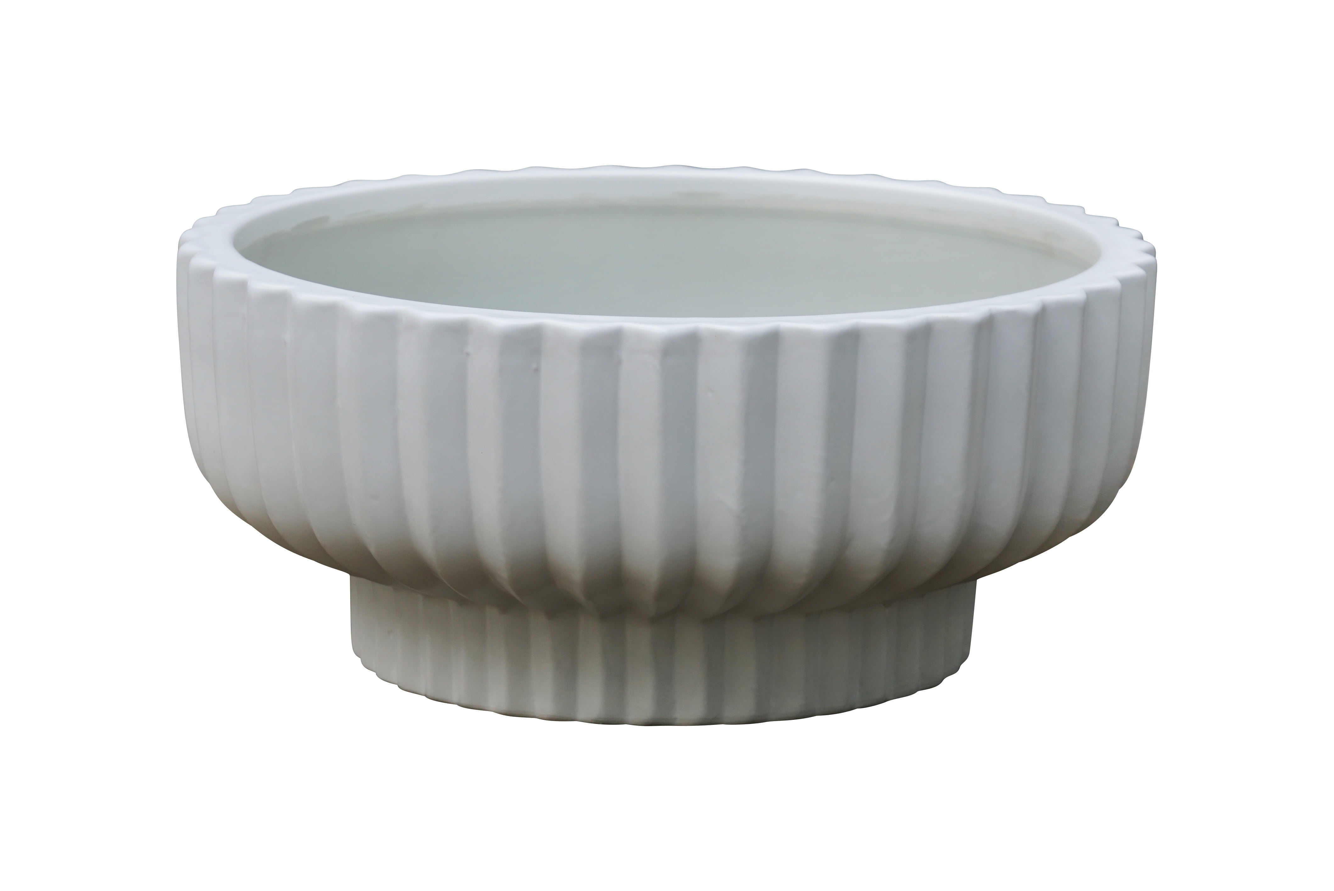 BH&G 12" Fischer Round Ceramic Planter - White