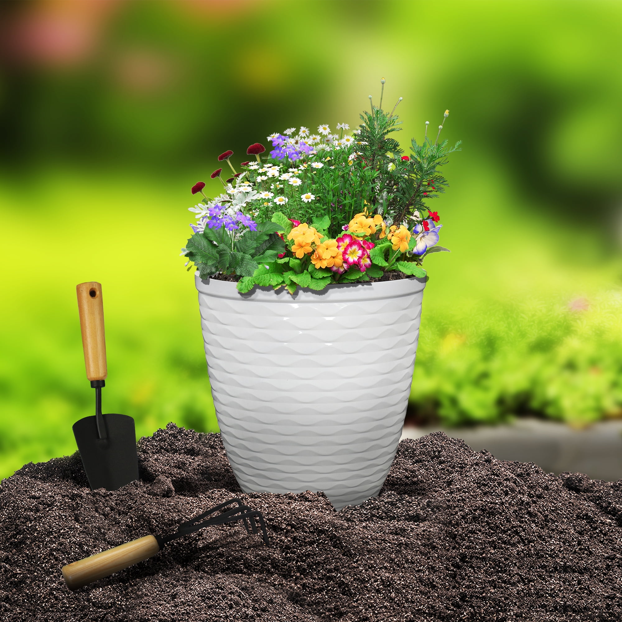 White Resin Planter by Better Homes & Gardens