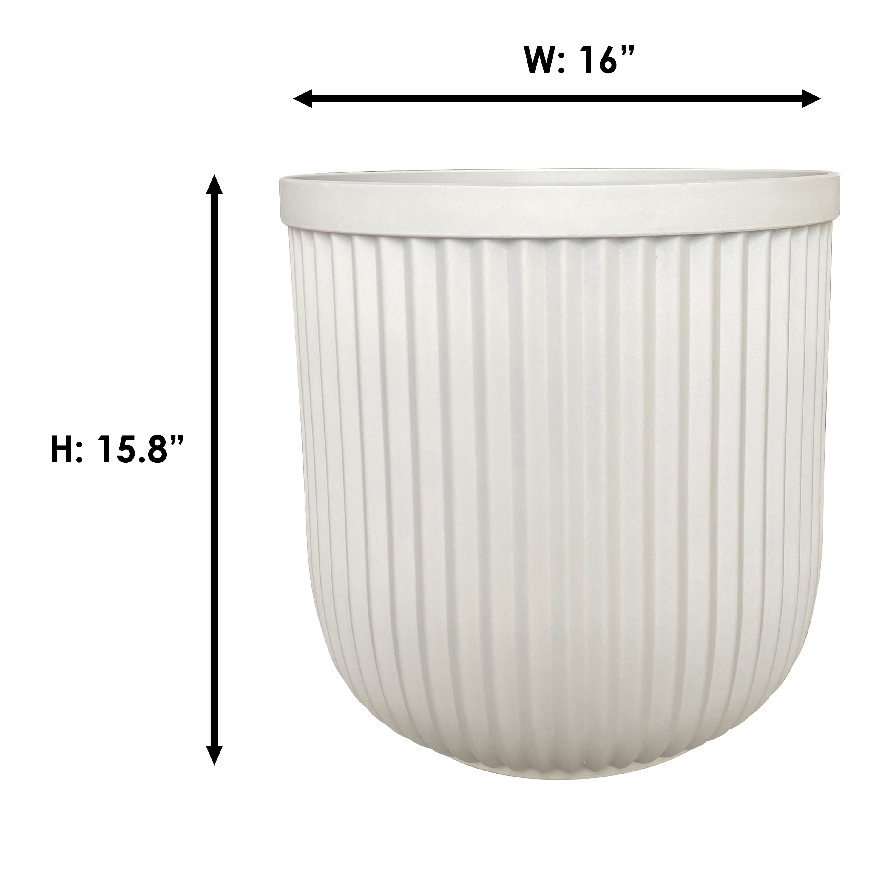 Ellan White Resin Plant Pot for Garden Decor