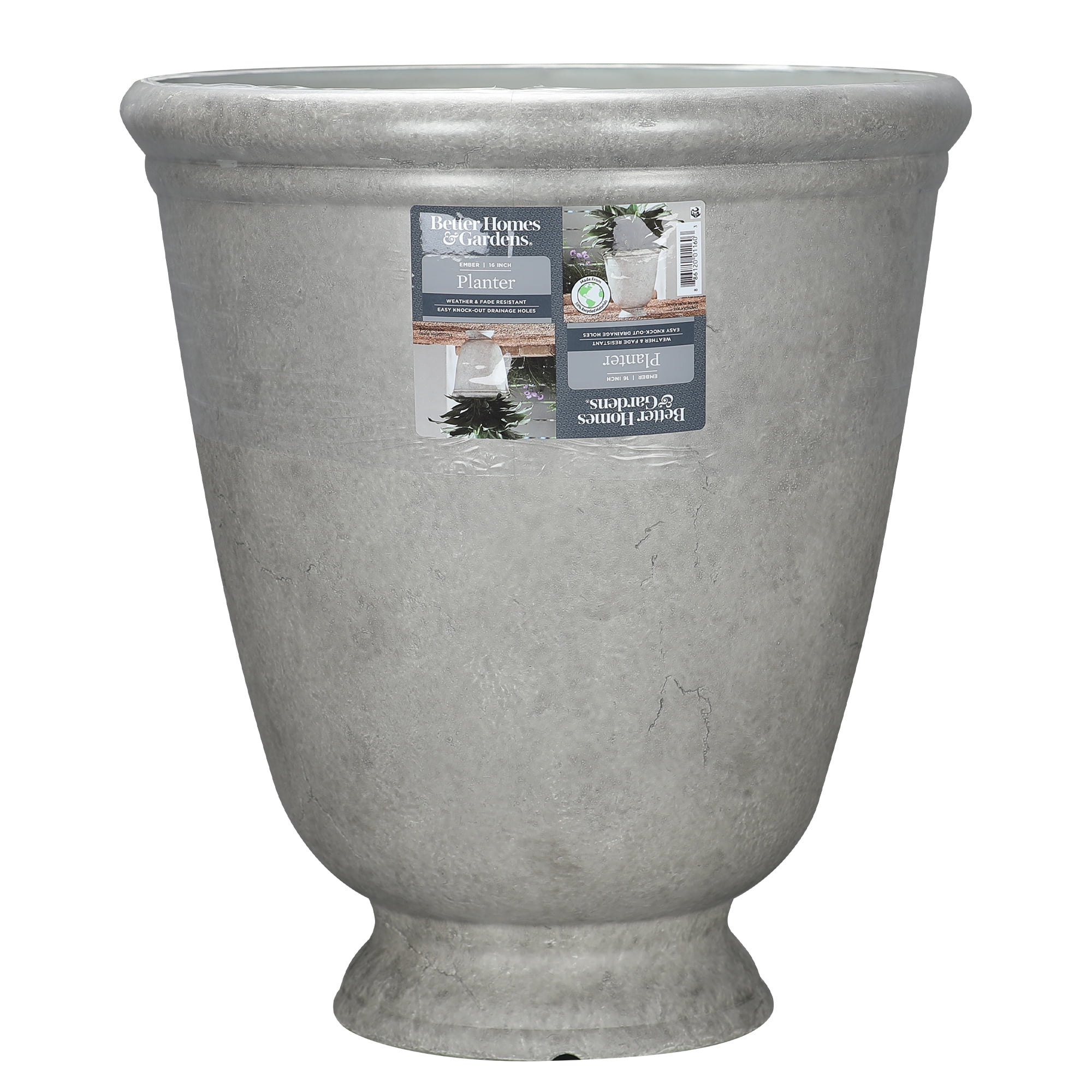 Ember Gray Resin Planter by Better Homes & Gardens