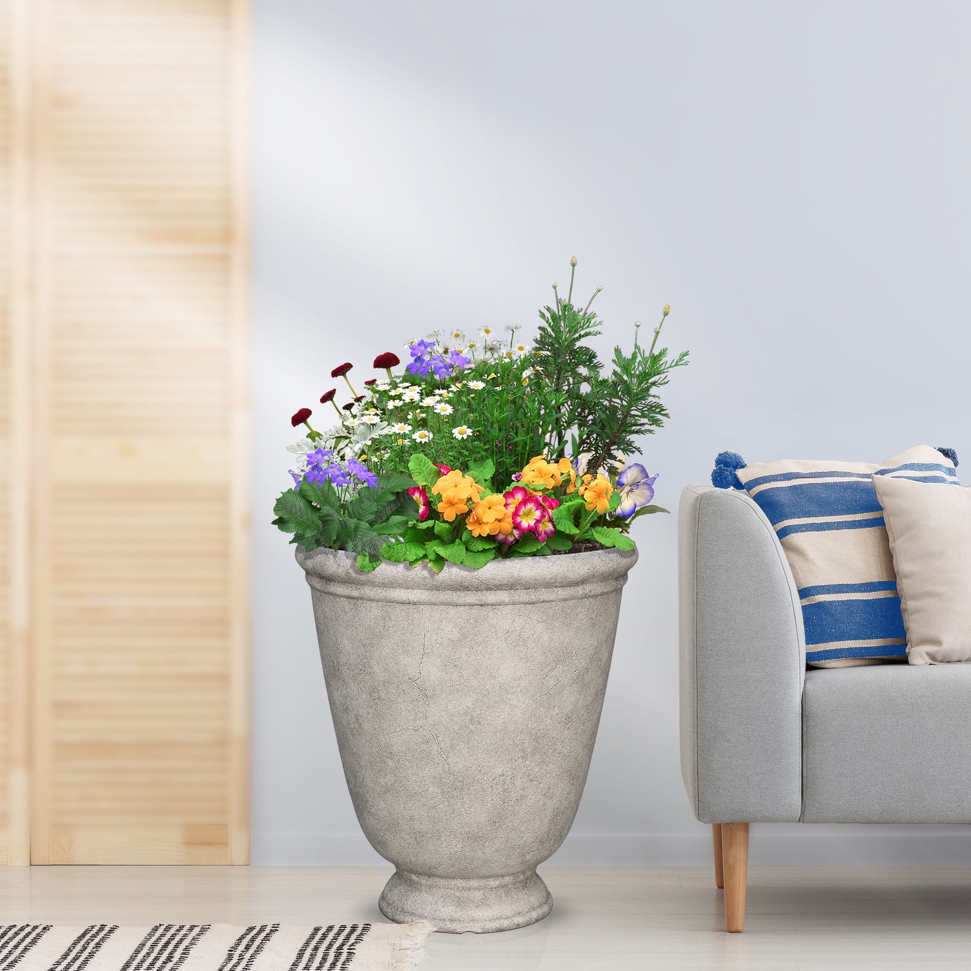 Ember Gray Resin Planter by Better Homes & Gardens