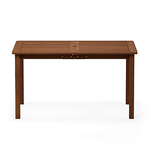 Furinno Tioman Outdoor Dining Table, Natural Rectangular
