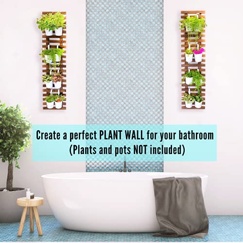 Wooden Wall Hanging Planters - 2 Pack, Large Vertical Garden Decor