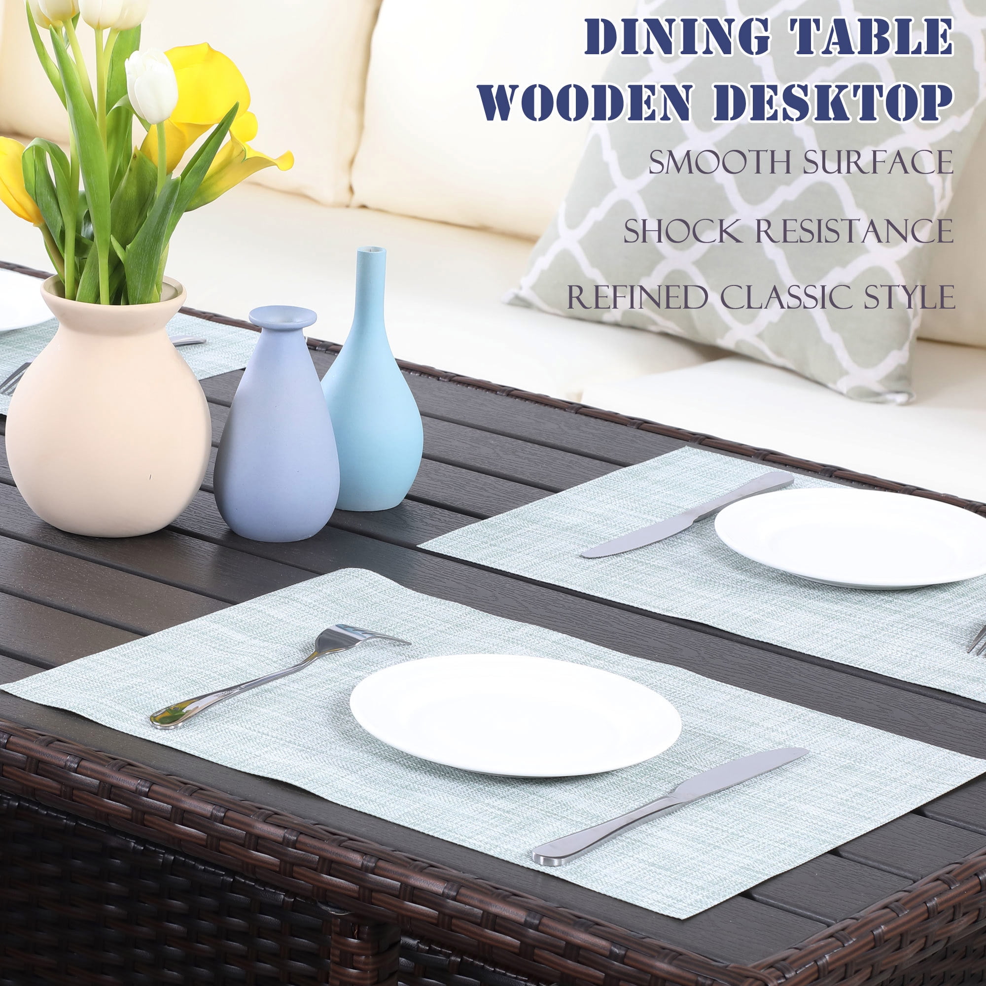 7 Piece All-Weather Wicker Outdoor Sectional Set