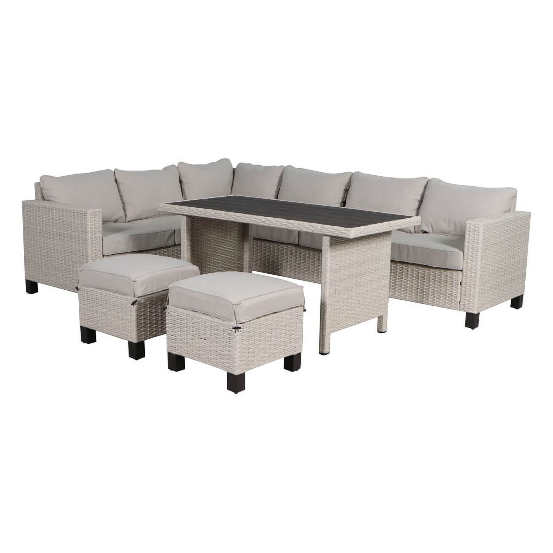 Brookbury 5 Piece Wicker Outdoor Sectional Dining Set