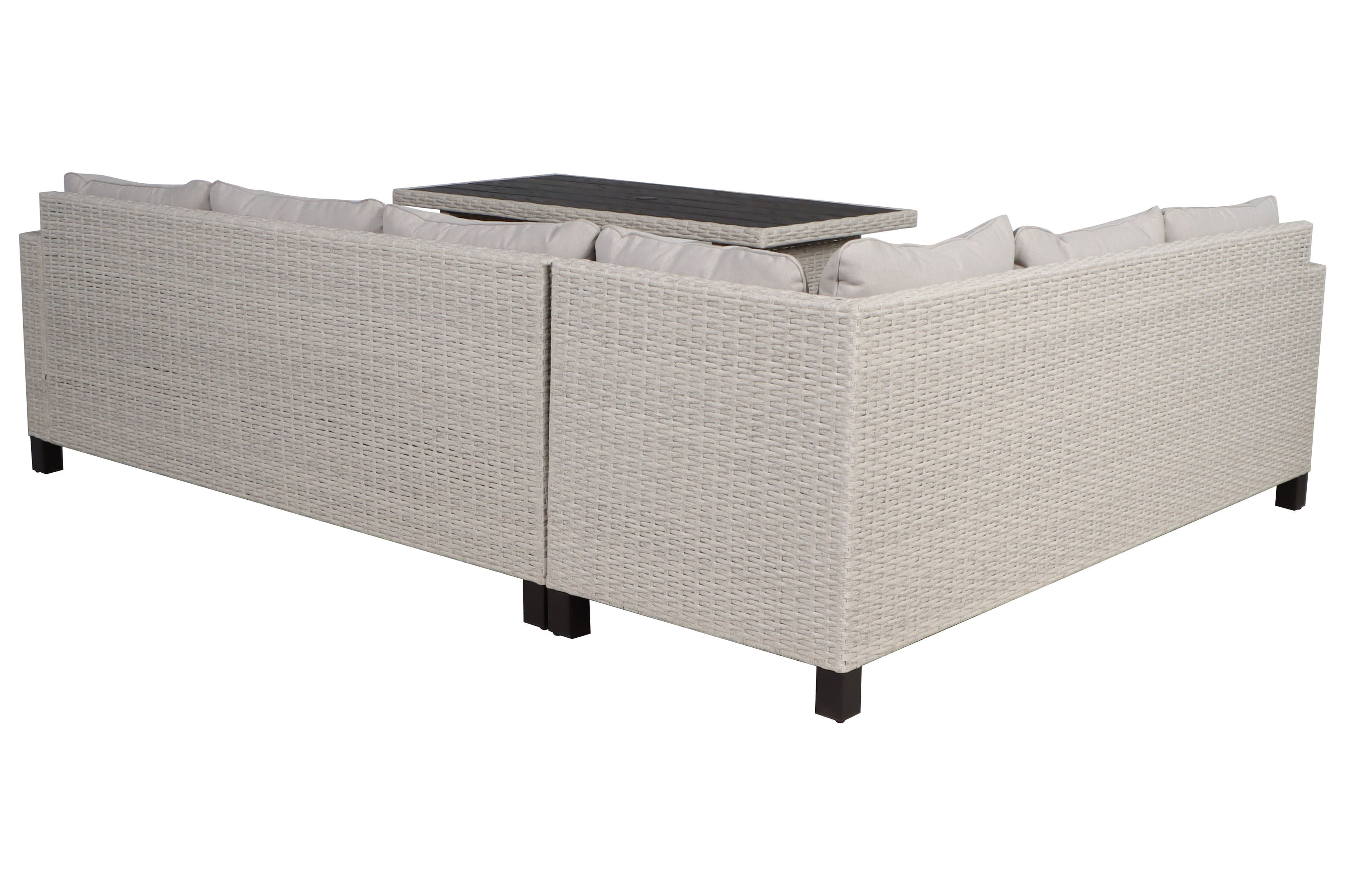 Brookbury 5 Piece Wicker Outdoor Sectional Dining Set