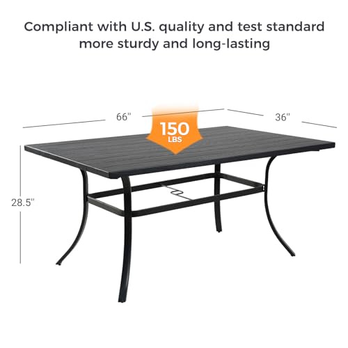 7-Piece Swivel Patio Dining Set, Black