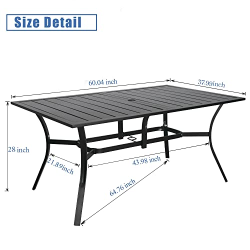 Incbruce 60" x 37" Rectangle Metal Dining Table