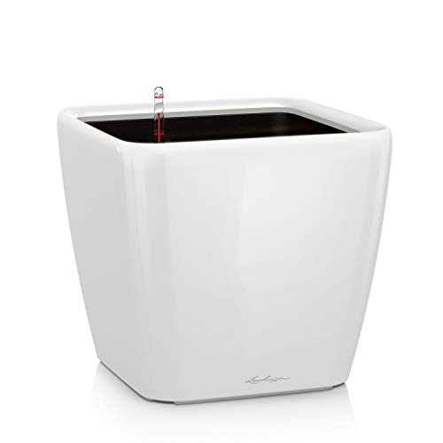 Lechuza Quadro LS 43 Self-Watering White Floor Planter