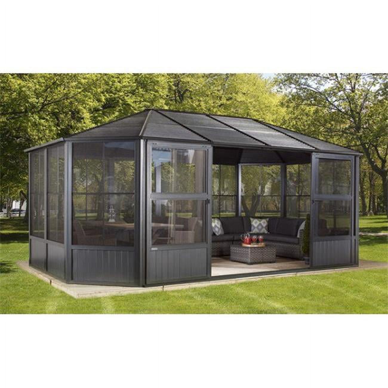 Sojag 12' x 18' Aluminum Solarium with Mosquito Net