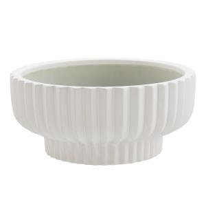 BH&G 12" Fischer Round Ceramic Planter - White