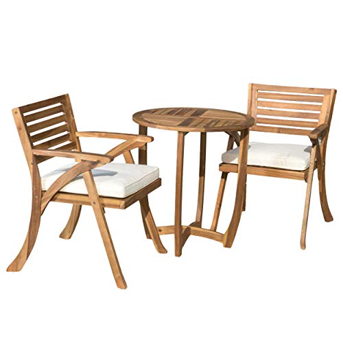 Coronado Acacia Wood Bistro Set, Teak Finish, 3-Pcs
