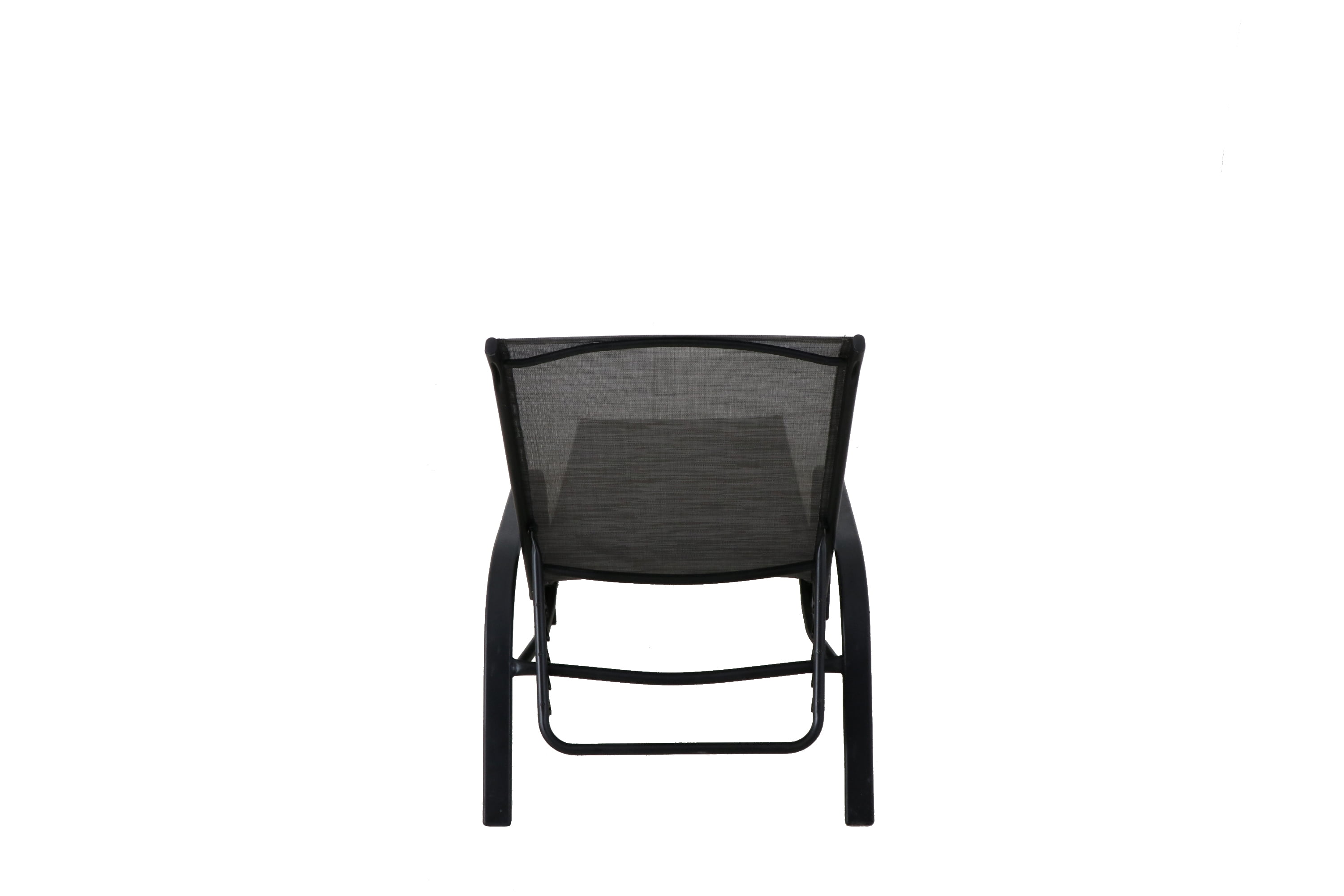 Outdoor Patio Steel Stacking Lounger, Black/Grey Color