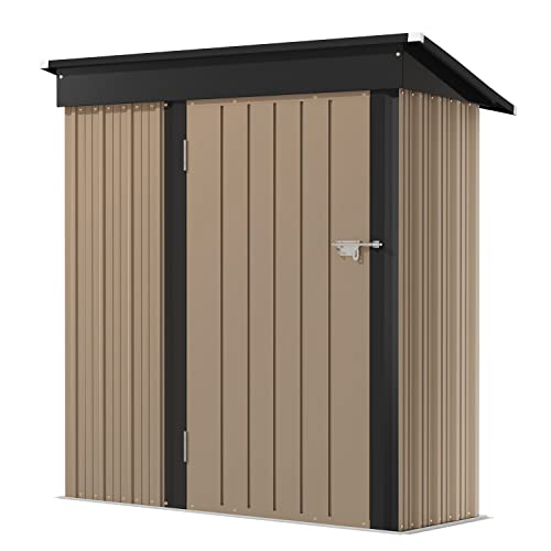 Devoko Lockable Metal Garden Shed Outdoor Storage 5x3FT