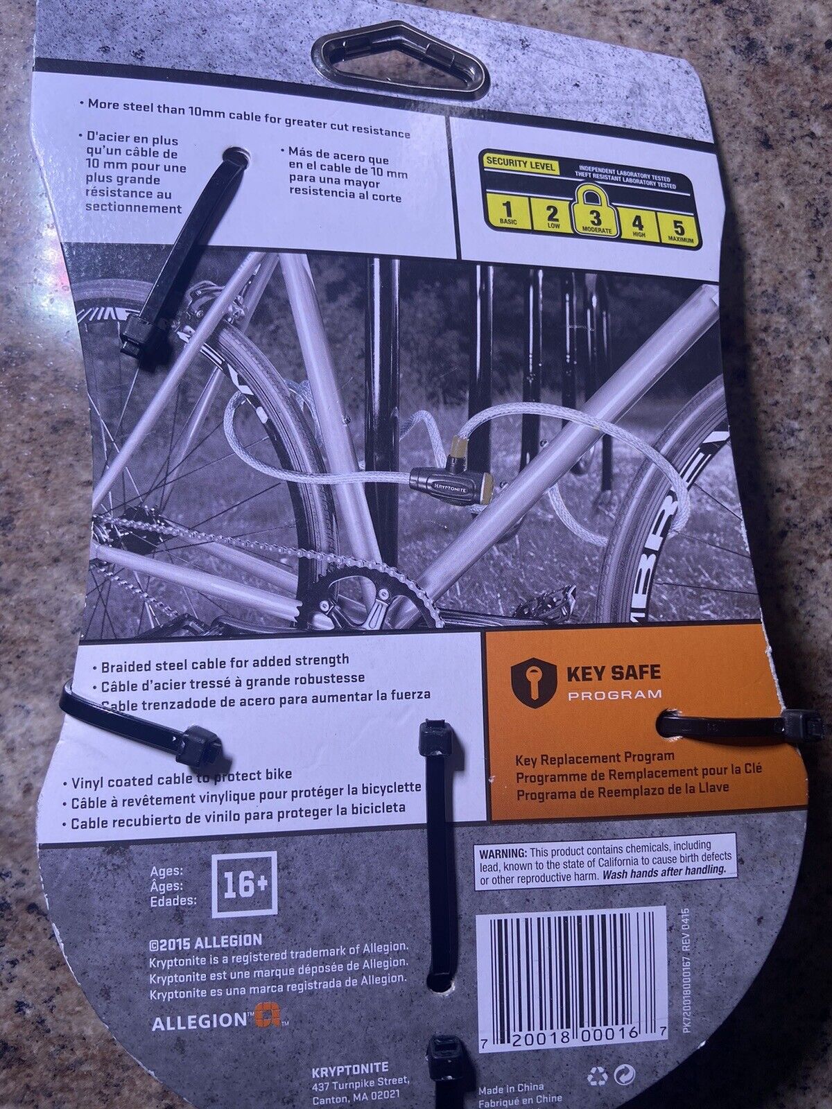 Kryptonite 12mm Bike Key Cable Lock