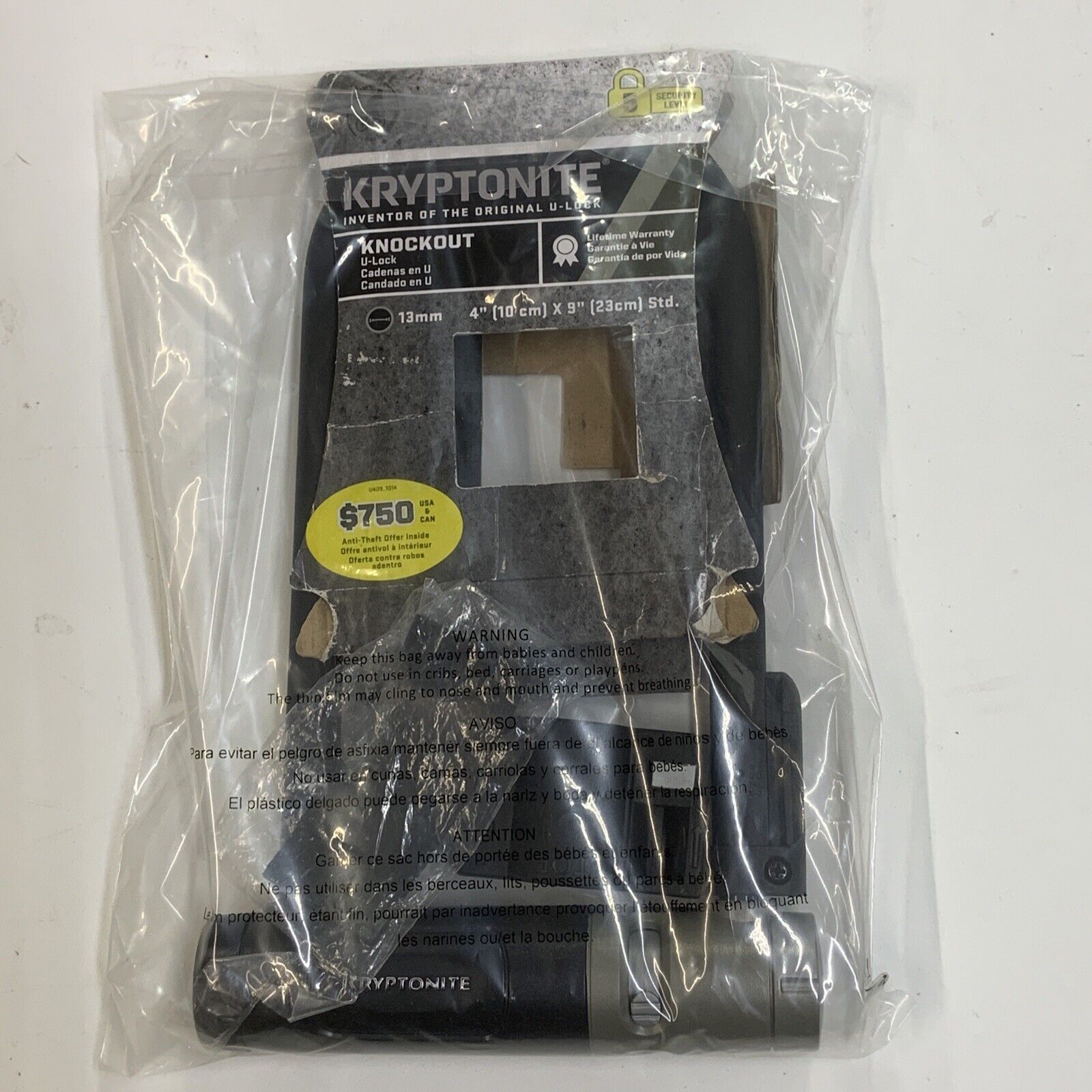 Kryptonite U-Lock with 12.7mm Thickness