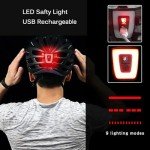 Shinmax Bike Helmet with USB Rechargeable Light & Detachable Goggles