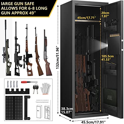 Large Fireproof Rifle Safe with Adjustable Bracket & Shelf