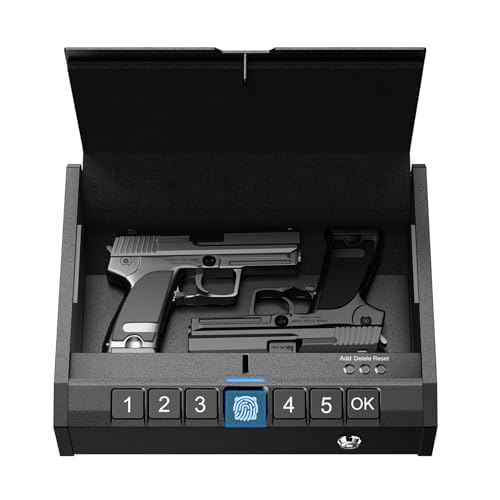 Biometric Pistol Gun Safe with Fireproof Bag