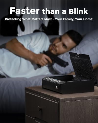 Biometric Pistol Gun Safe with Fireproof Bag
