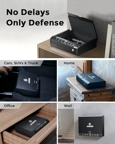 Biometric Pistol Gun Safe with Fireproof Bag