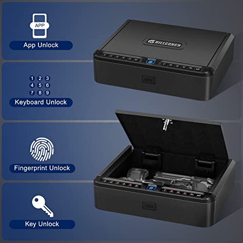 BILLCONCH Biometric Gun Safe 4-Way Quick Access