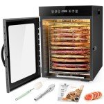 12-Tray Stainless Steel Food Dehydrator with Dual Fans