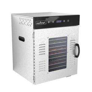 NutriChef Stainless Steel Food Dehydrator - 1000W, 14 Shelf