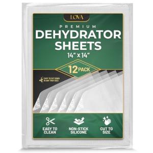 12-Pack Silicone Dehydrator Sheets with Fine Mesh Trays