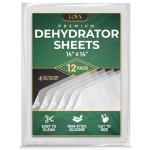 12-Pack Silicone Dehydrator Sheets with Fine Mesh Trays