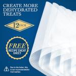 12-Pack Silicone Dehydrator Sheets with Fine Mesh Trays