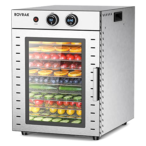 ROVRAk 12-Tray Stainless Steel Dehydrator with Heat Control