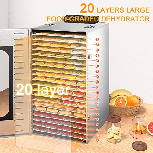 20 Tray Electric Food Dehydrator with Timer & Temperature Control