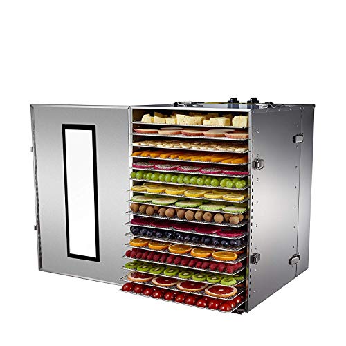 16-Tray Stainless Steel Food Dehydrator for Home & Restaurant