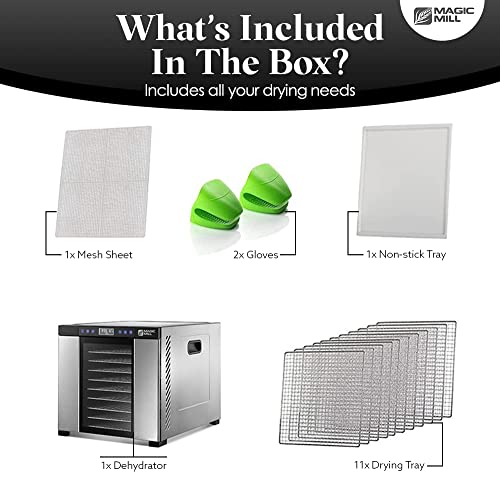 11-Tray Stainless Steel Food Dehydrator with Timer