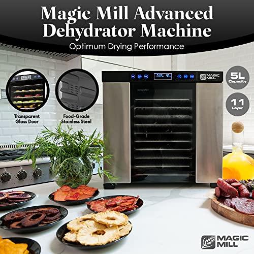 11-Tray Stainless Steel Food Dehydrator with Timer