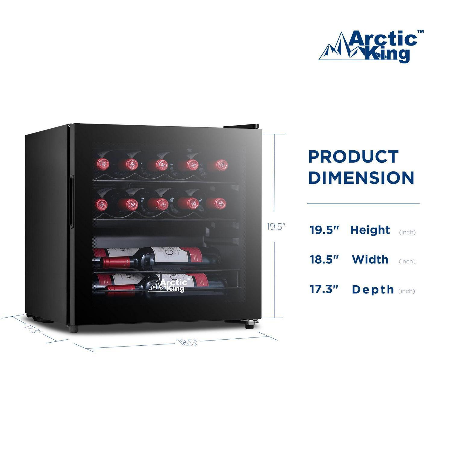 Arctic King 14-Bottle Wine Cooler, Full Glass Door