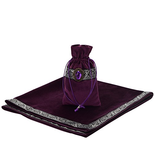 Purple Witch Altar Tarot Table Cloth with Pouch