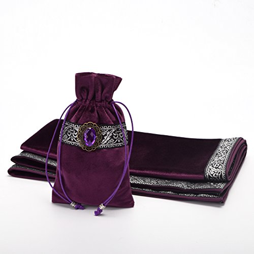 Purple Witch Altar Tarot Table Cloth with Pouch
