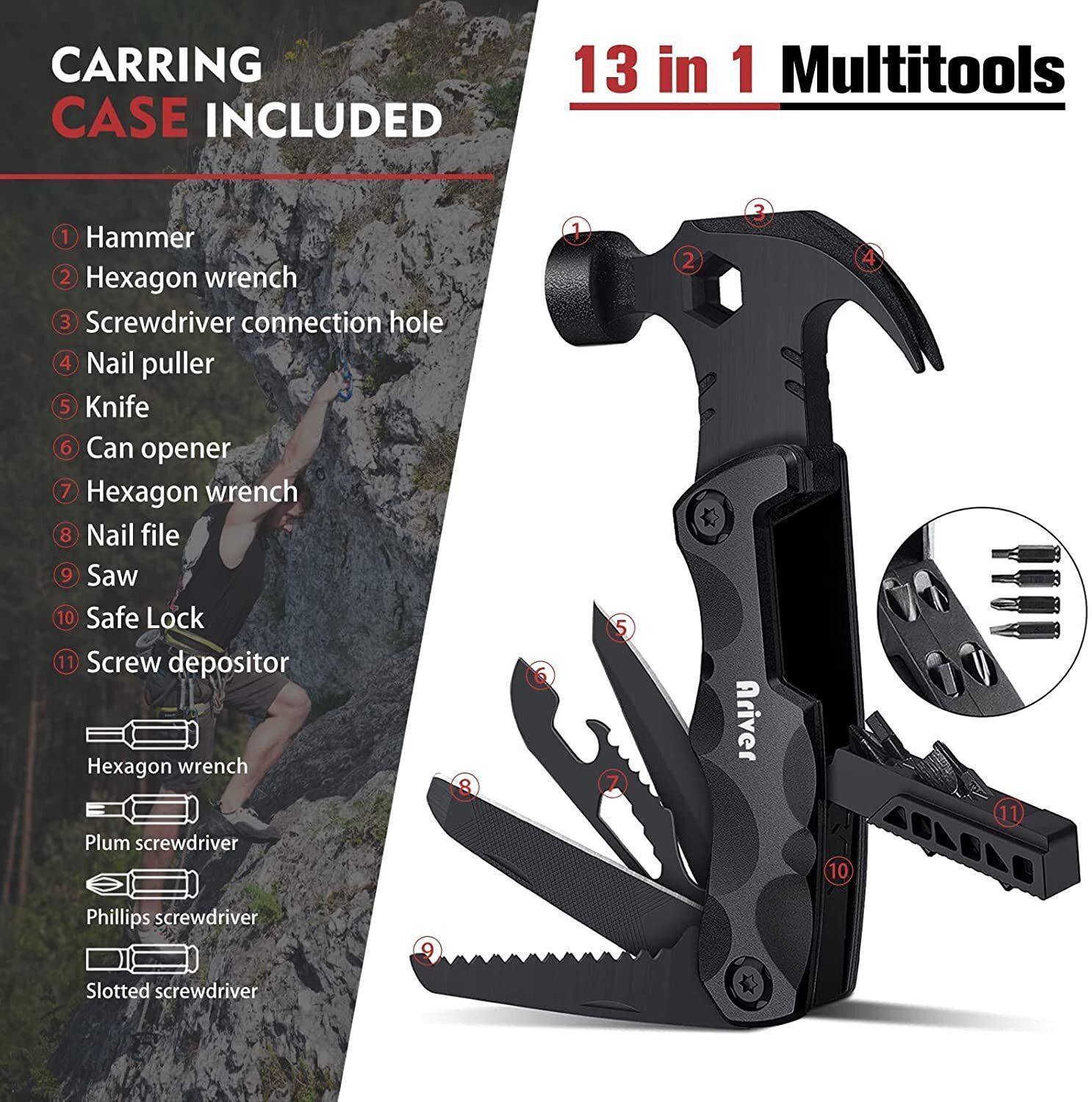 13-in-1 Survival Multi Tool for Camping