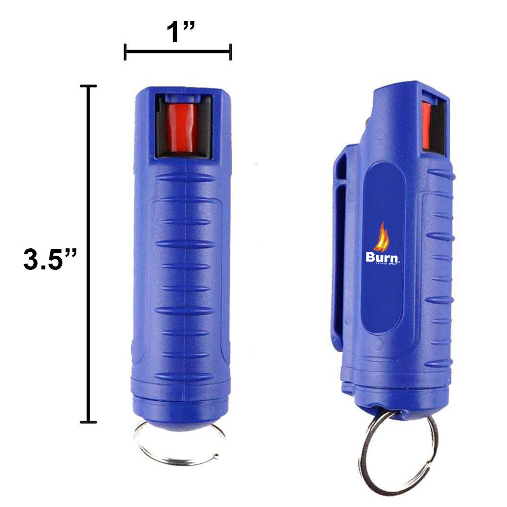 2-PACK BURN Pepper Spray Keychains - Blue