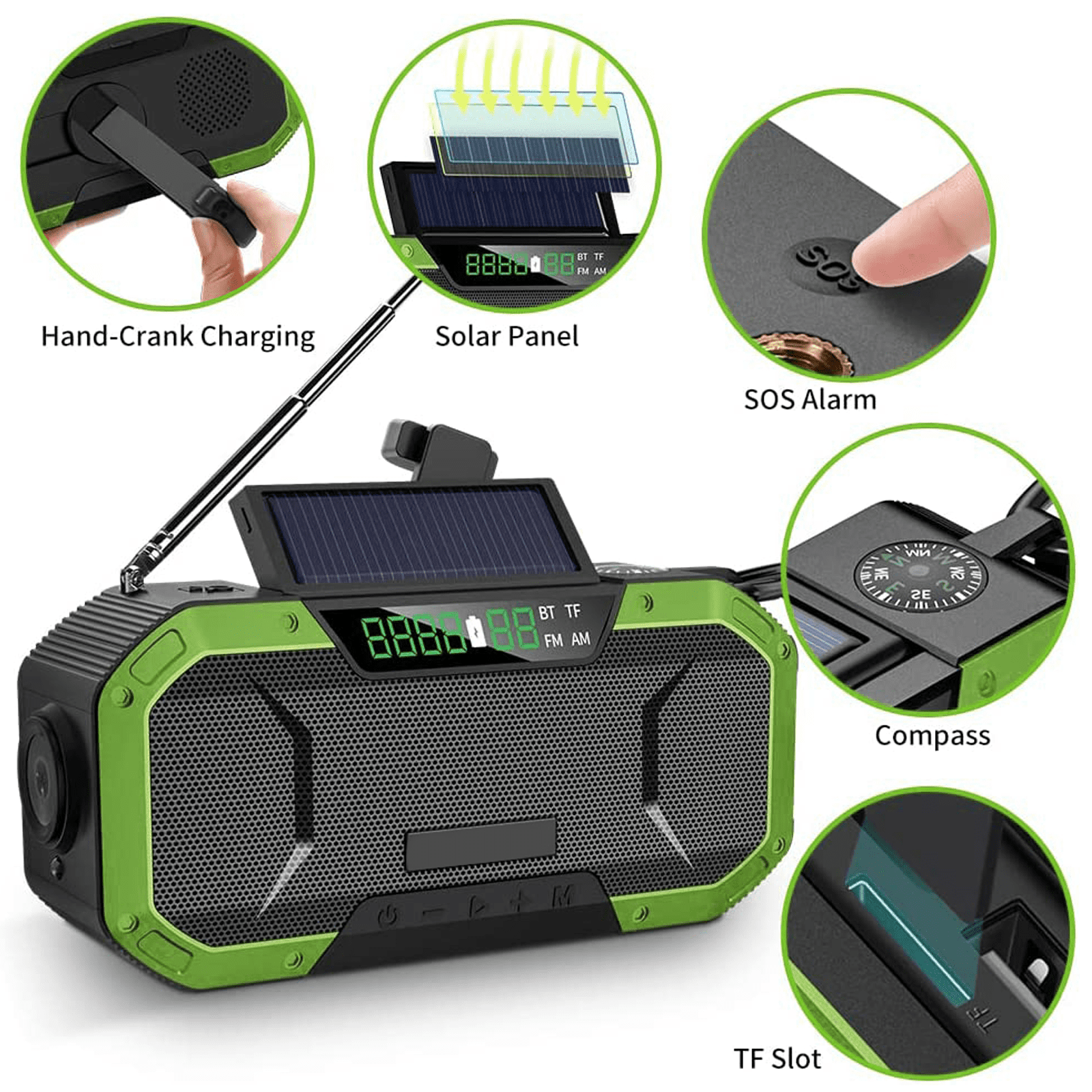 5000mAh Solar Hand Crank Emergency Radio