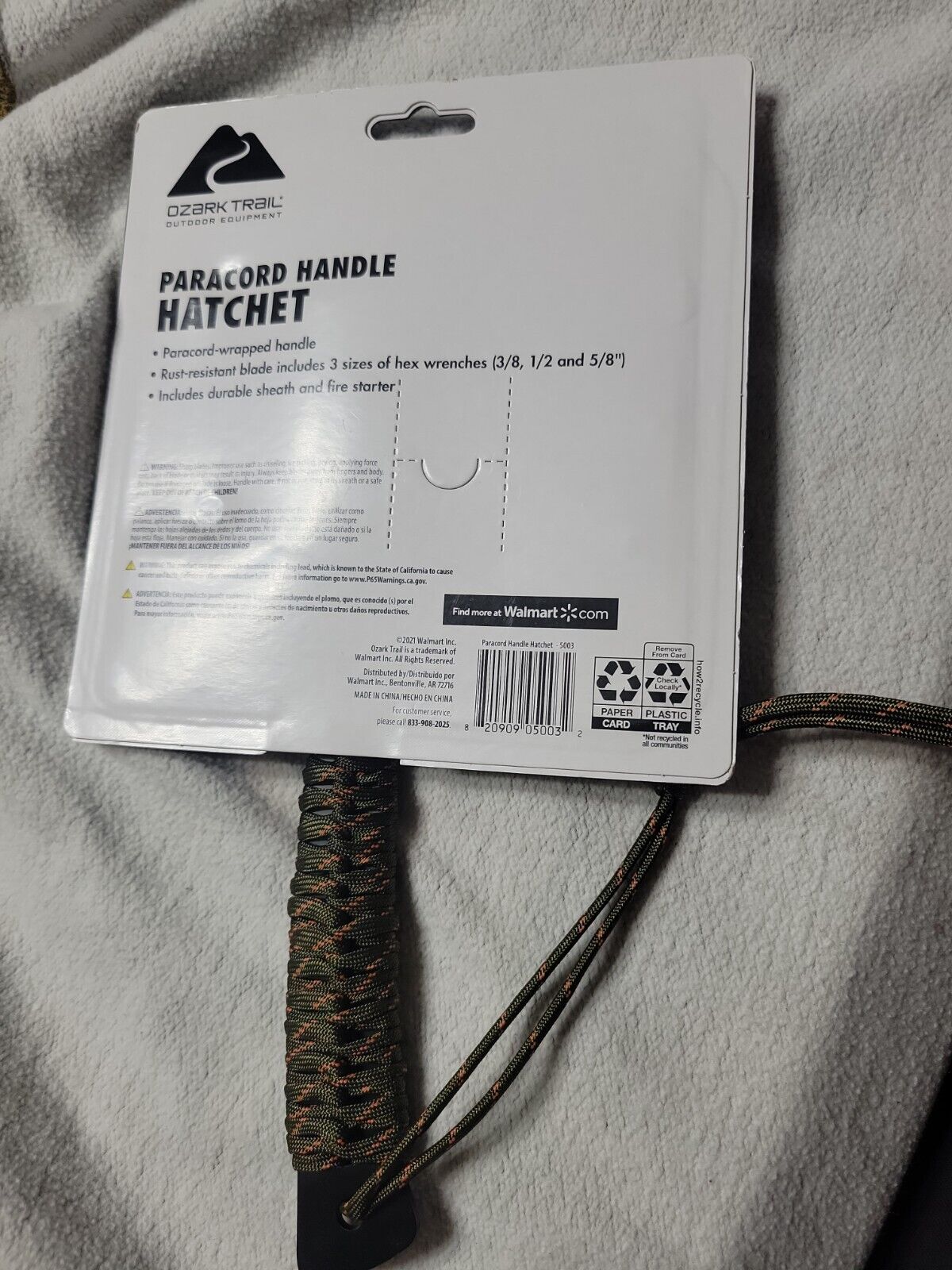 Paracord Hatchet with Fire Starter Package