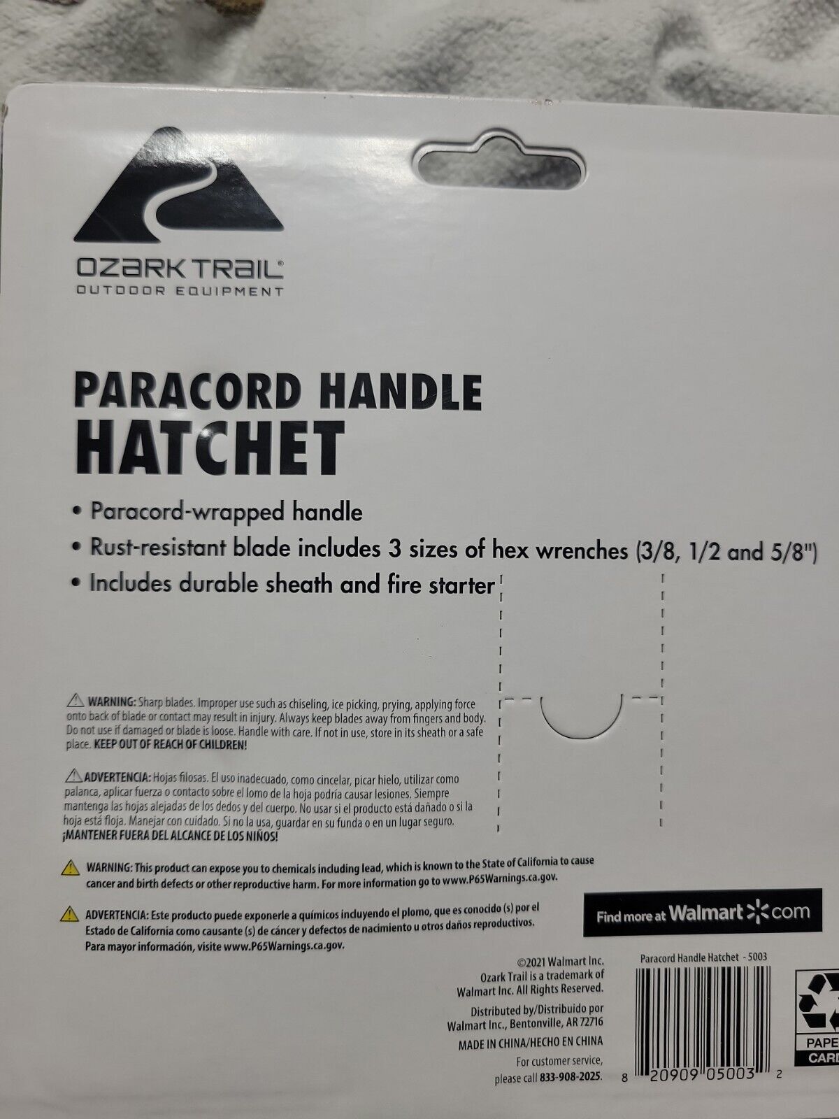 Paracord Hatchet with Fire Starter Package