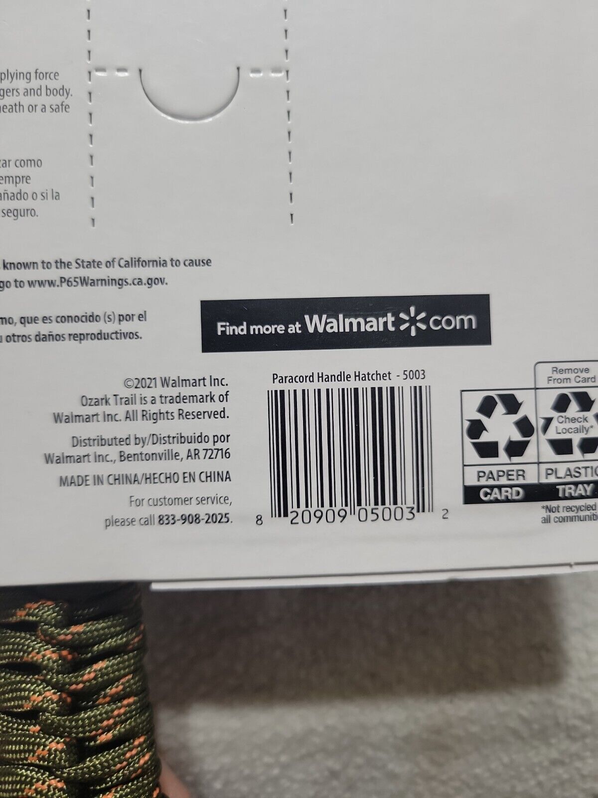 Paracord Hatchet with Fire Starter Package