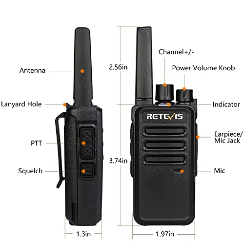 Retevis RT68 Walkie Talkies 6 Pack Rechargeable