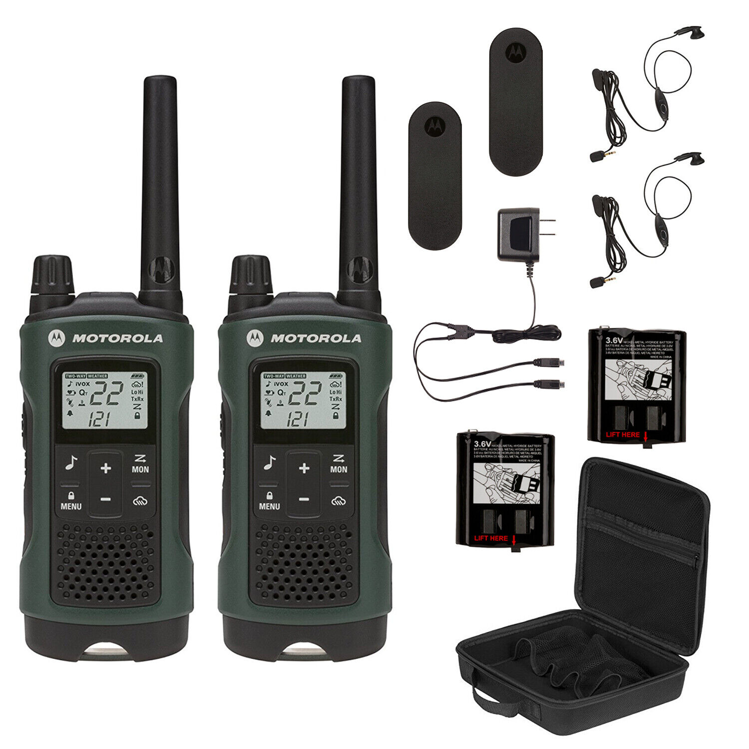 Motorola Talkabout T465 Radio Bundle, 35 Mile, 2-Pack